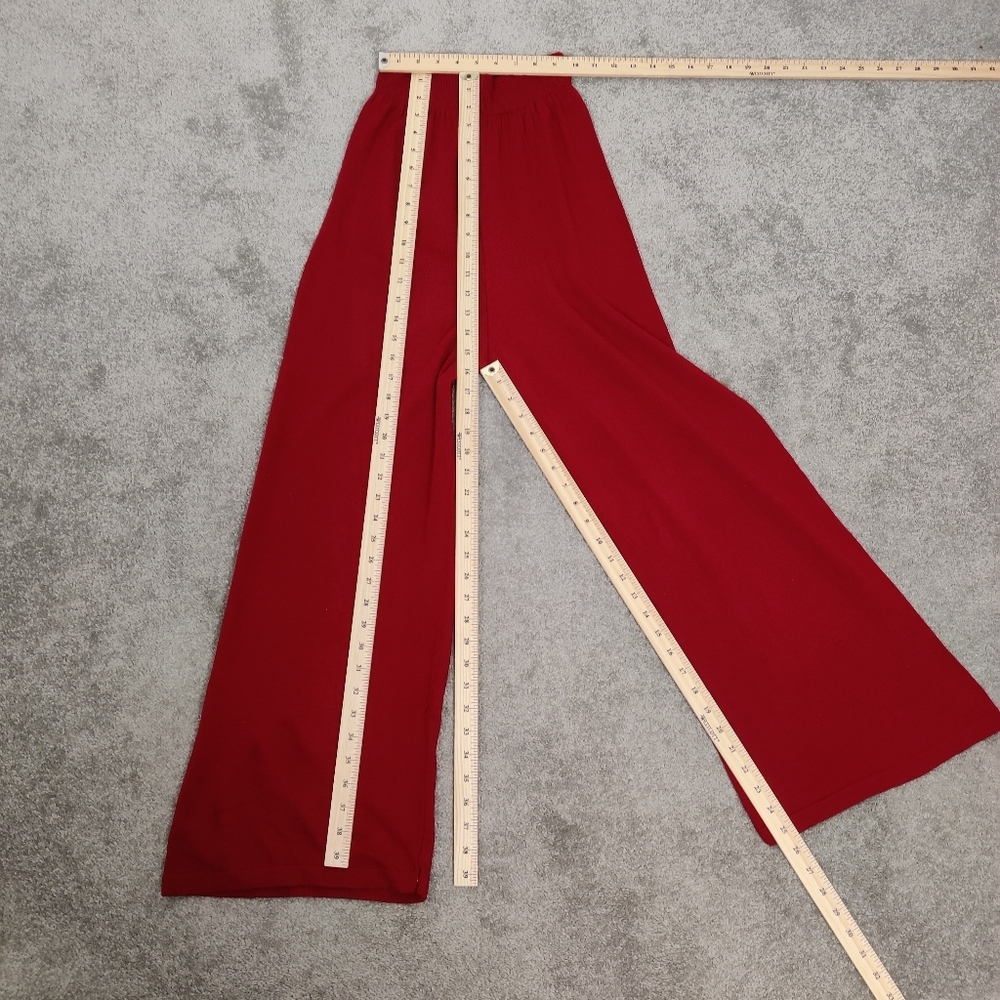 Women's Knit Tank Top & Palazzo Pants in Red Size 6 Bohemian Comfy Cozy Pull-on - Picture 7 of 12